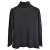 ribbed turtleneck sweater in black wool