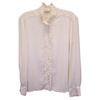 hanni ruffled button-up blouse in white silk