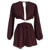 cutout playsuit in burgundy cotton