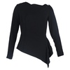 asymmetric long sleeve top in black polyester