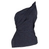 bustier one shoulder top in navy blue polyester