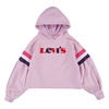 pink logo print hoodie