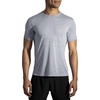 men's distance short sleeve running shirt in heather ash