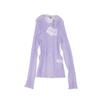 lilac polyester sheer rib long sleeve top