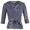 paisley print wrap top in blue viscose