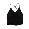 cowl neck top - black