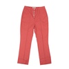 snap front gingham pant - rust