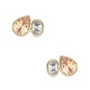 women's ear party champagne and clear crystal toi et moi stud earrings