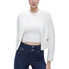 womens scalloped long sleeve open-front blazer