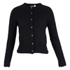 vanessa crystal-button knit cardigan in black mohair