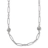 women's ferrara link long necklace in silver