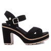 women's heeled sandals in black