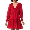 adanson mini cotton dress in true red plum perfect