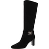 womens faux suede solid knee-high boots