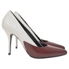 alexander wang two-tone high heel pumps in cream and burgundy leather