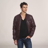 men's faux leather oval quilted bomber jacket