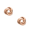 women's love knot rose gold-tone stainless steel stud earrings