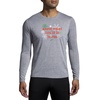 run merry distance graphic long sleeve shirt in heather ash/run merry