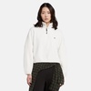 women's cropped funnel-neck fleece jacket