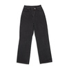 washed wide leg slanted fly black wide-leg jeans