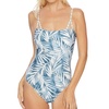 stormy story lace up one piece swimsuit in blue