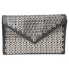 studded clutch in black leather