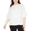 plus womens keyhole bell sleeves blouse