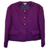 short blazer in purple wool