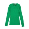 green cotton rib knit long sleeve sweater