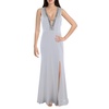 womens embellished plunging evening dress