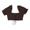 lace up ruffle chocolate crop top