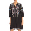 women's black multi colored embroidered nola shift dress casual knee