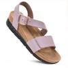 - serena double strappy open toe comfortable leather platform sandals