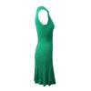 green rib knit fit and flare dress