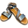 women's fiesta time sandals - medium in metallic black