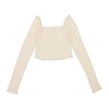 square neck cream crop top