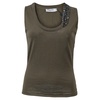 vest with sequined details in brown cotton