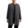 women's long quilted cotton coat in black