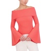 womens ribbed bell sleeve off the shoulder