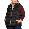 womens hooded layered puffer vest