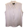 sleeveless western brayden button-down blouse in ivory silk