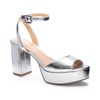 women's theresa platform heels in silver metallic