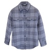 plaid print button-down jacket in blue wool