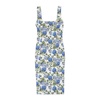 floral u-neck pencil blue sun dress