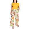 petites womens floral print pocket palazzo pants