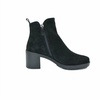 women's stand up ankle boots in black suede waterproof