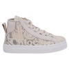 lauren lace high-top sneakers in ecru cotton