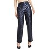 petites womens high rise faux leather cargo pants