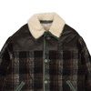 charcoal black shearling tartan jacket