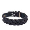 men's leather essentials navy leather strap bracelet